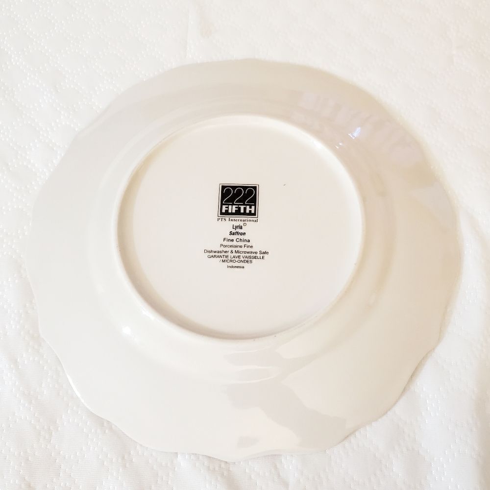 222 Fifth "Lyria Saffron " Fine China Platter - Picture 3 of 6